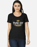 Daddy's Girl Forever women's black graphic tee — front view